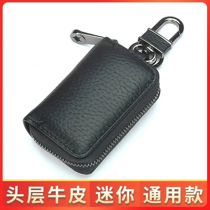 Genuine Leather chain Men Women Case Multifunction Organizer Wallet Smart Housekeeper Car Holder Small Key Bag