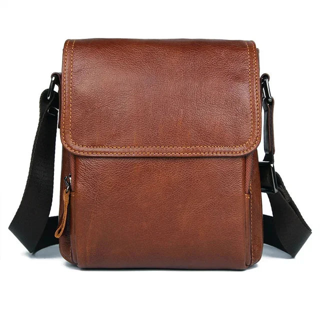 Genuine Leather shoulder Men Crossbody Bag Designer Natural cowhide Shoulder Bags Vintage Small Flap Pocket Handbag