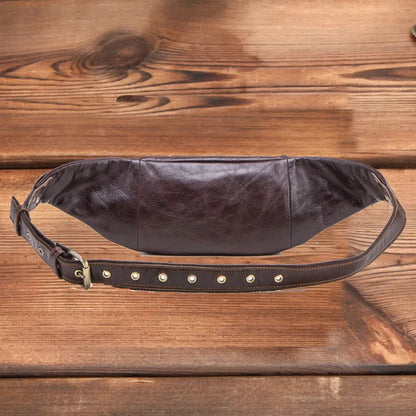 Genuine Leather sports MEN'S waist pack fashion cowhide chest multifunction phone belt casual shoulder crossbody bag