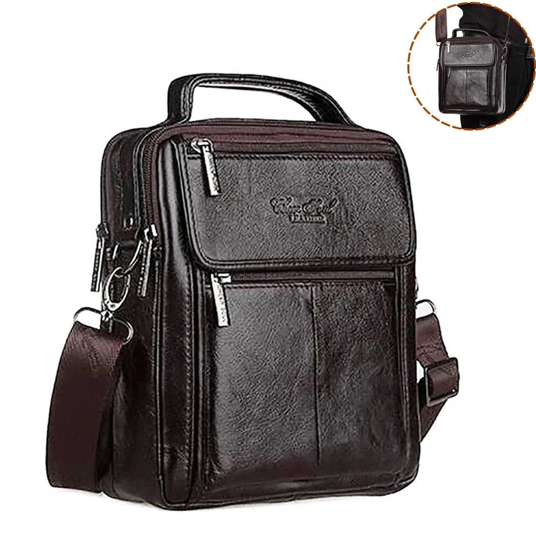 Genuine Leather top-handle s Male Shoulder Cross body s Messenger Small Flap Casual Handbags Men Tote Bag