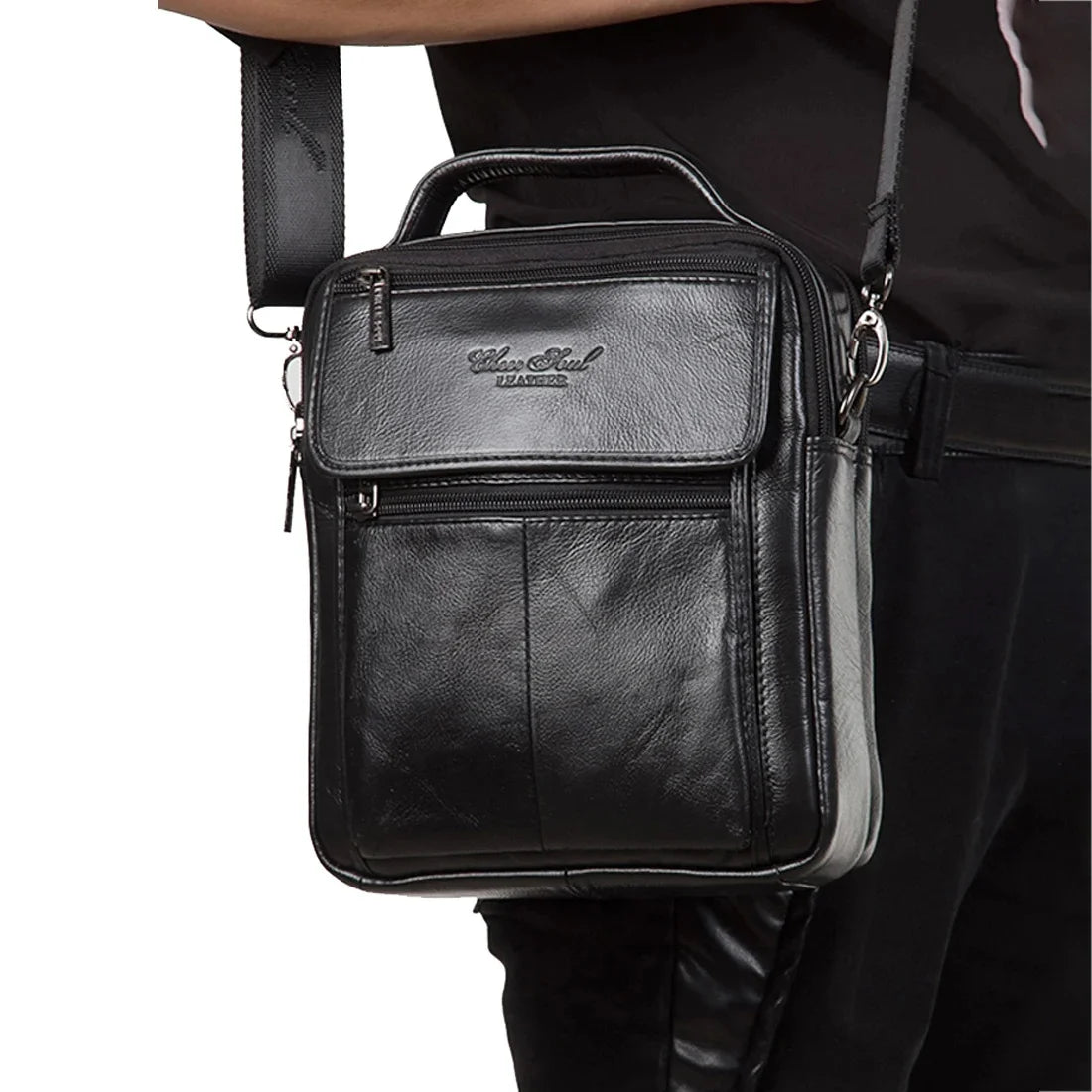Genuine Leather top-handle s Male Shoulder Cross body s Messenger Small Flap Casual Handbags Men Tote Bag