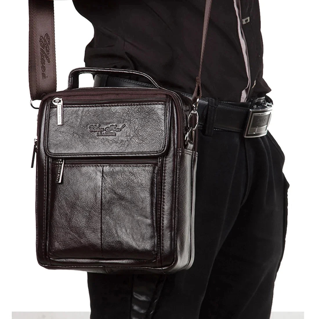 Genuine Leather top-handle s Male Shoulder Cross body s Messenger Small Flap Casual Handbags Men Tote Bag