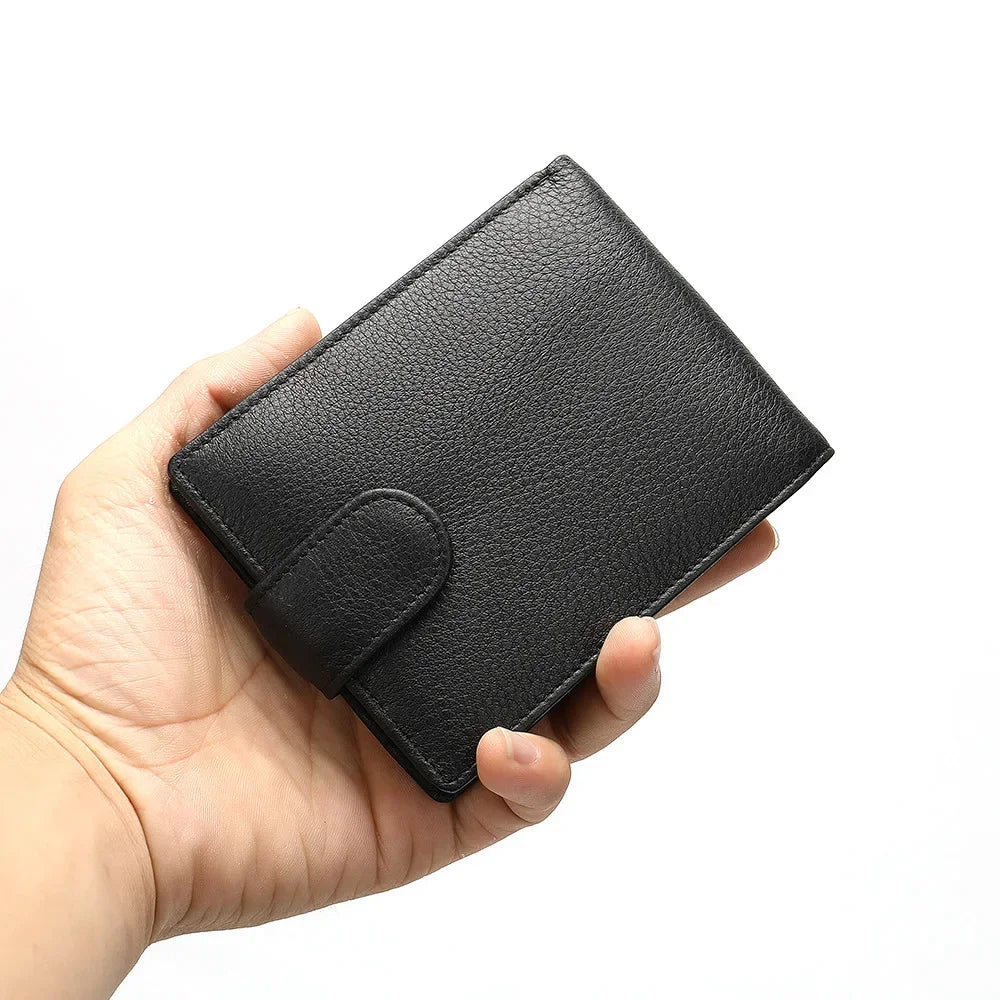 Genuine Men Wallets Cow Leather Solid Sample Style Zipper Purse Man Card Horders Famous Brand High Quality Male Wallet