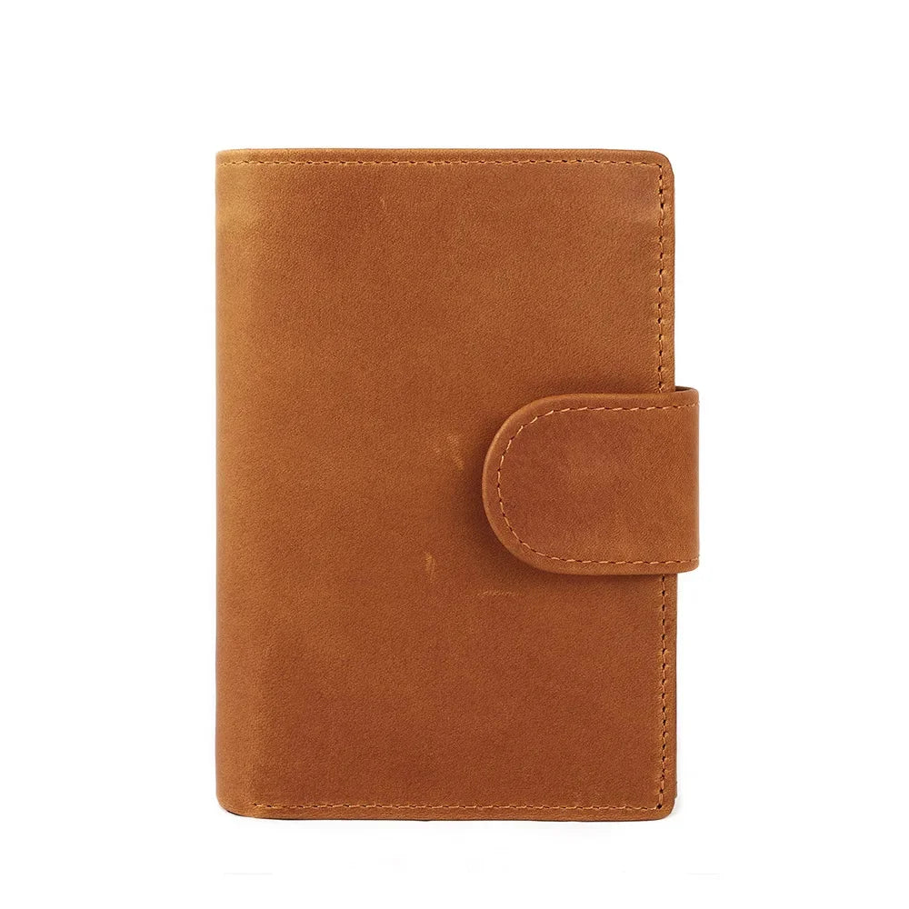 Genuine Men's Wallet Retro Crazy Horse Cowhide Man's Bag Coin Purse Money Credit Card Business Casual Short Leather Clip