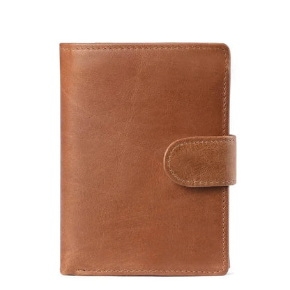 Genuine Men's Wallet Retro Crazy Horse Cowhide Man's Bag Coin Purse Money Credit Card Business Casual Short Leather Clip