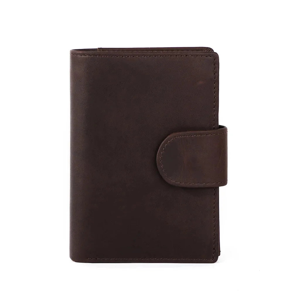 Genuine Men's Wallet Retro Crazy Horse Cowhide Man's Bag Coin Purse Money Credit Card Business Casual Short Leather Clip