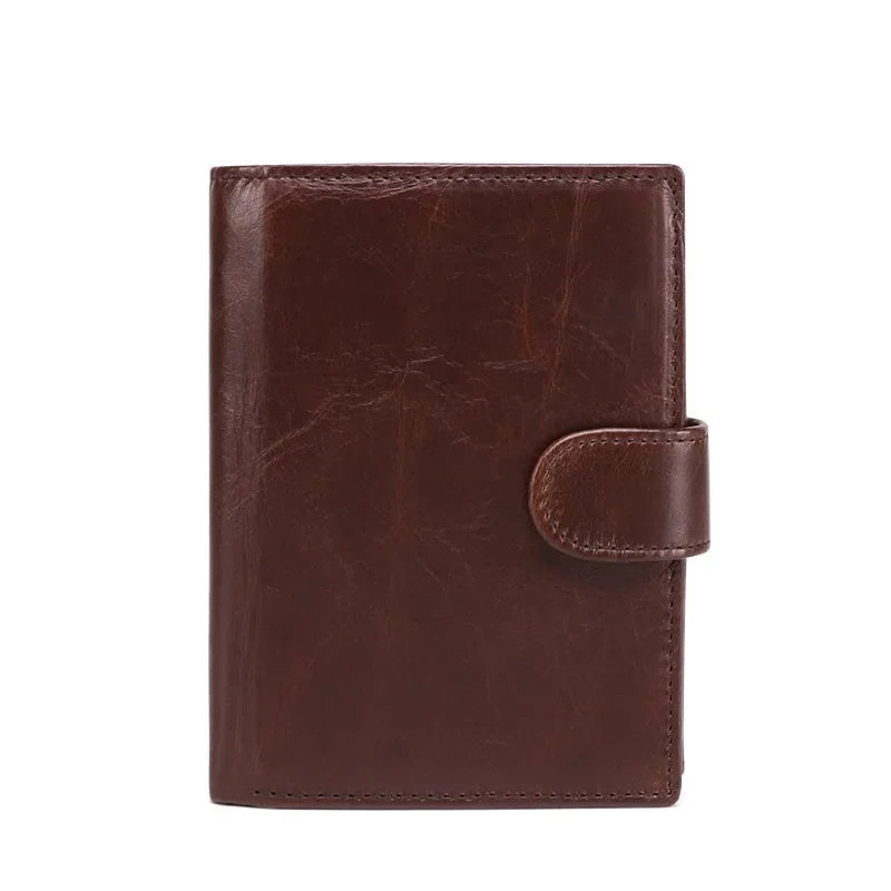 Genuine Men's Wallet Retro Crazy Horse Cowhide Man's Bag Coin Purse Money Credit Card Business Casual Short Leather Clip