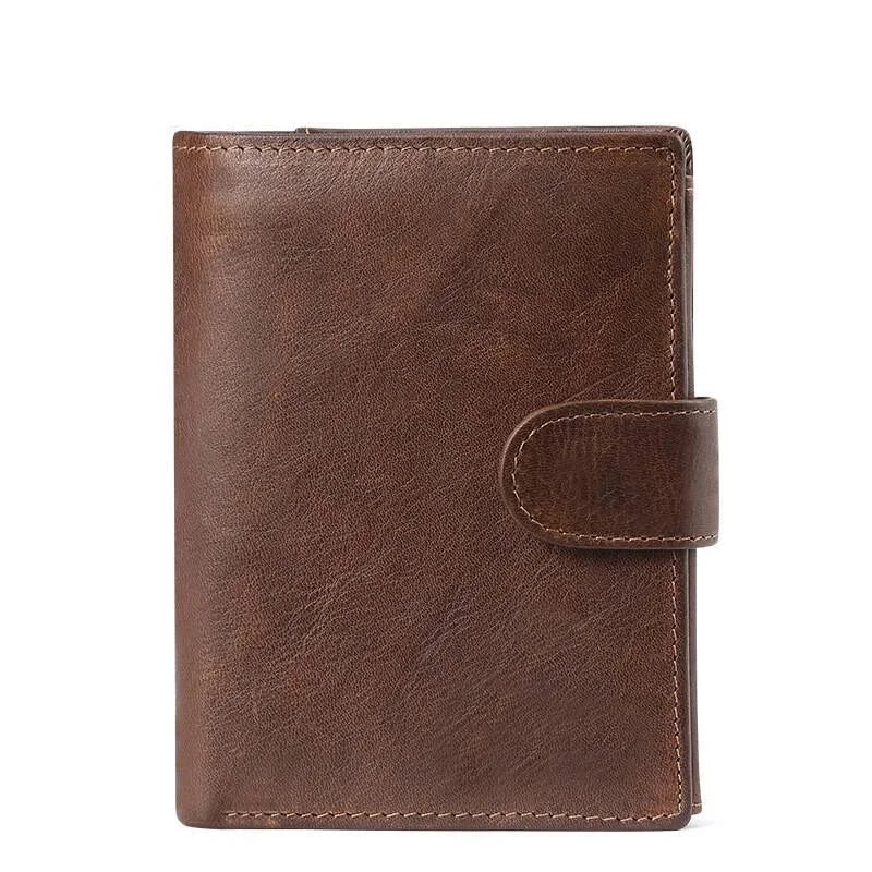 Genuine Men's Wallet Retro Crazy Horse Cowhide Man's Bag Coin Purse Money Credit Card Business Casual Short Leather Clip