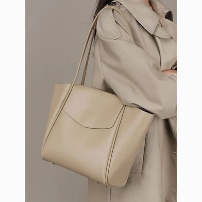 Genuine New Summer Soft Leather Tote Women's Capacity Advanced One Shoulder Cowhide Large Bag