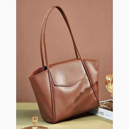 Genuine New Summer Soft Leather Tote Women's Capacity Advanced One Shoulder Cowhide Large Bag