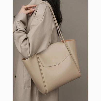 Genuine New Summer Soft Leather Tote Women's Capacity Advanced One Shoulder Cowhide Large Bag