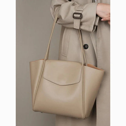 Genuine New Summer Soft Leather Tote Women's Capacity Advanced One Shoulder Cowhide Large Bag