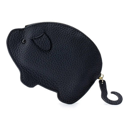 Genuine Piggy Mini Coin Purse Soft Cow Leather Cute Storage Bag