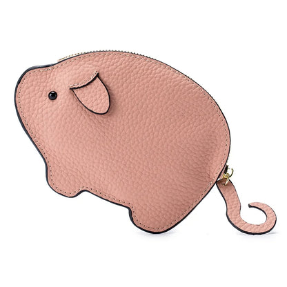 Genuine Piggy Mini Coin Purse Soft Cow Leather Cute Storage Bag