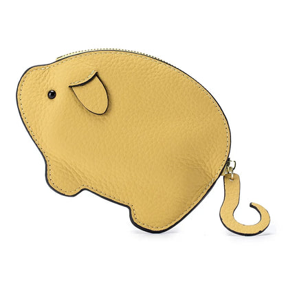 Genuine Piggy Mini Coin Purse Soft Cow Leather Cute Storage Bag