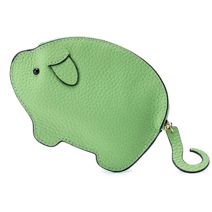 Genuine Piggy Mini Coin Purse Soft Cow Leather Cute Storage Bag