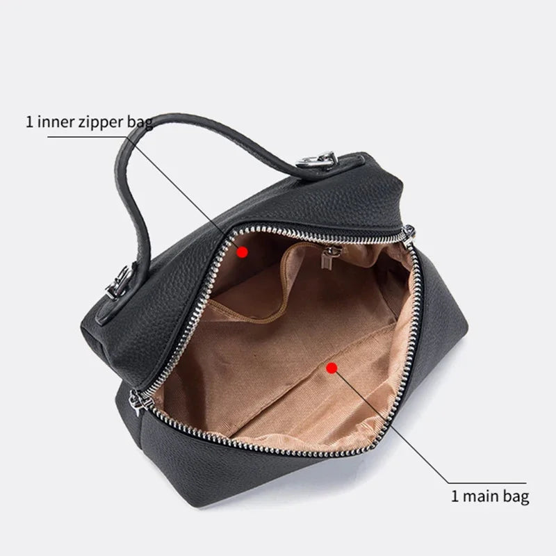 Genuine Top Handle for Women Leather Purses Tote Satchel Handbags Cowhide Shoulder Designer Crossbody Bags