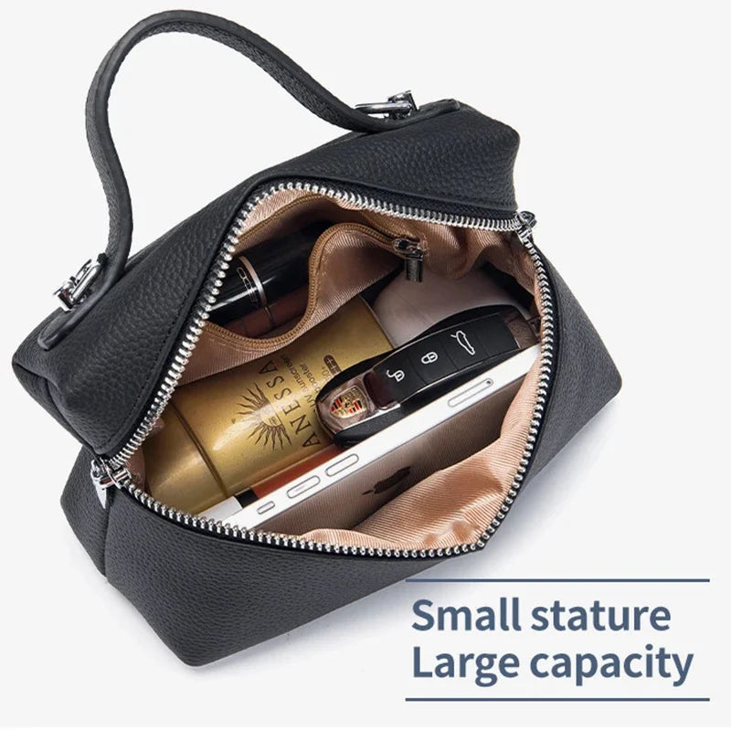 Genuine Top Handle for Women Leather Purses Tote Satchel Handbags Cowhide Shoulder Designer Crossbody Bags