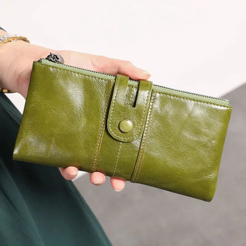 Genuine Wallets Fashion Long Leather Top Quality Card Holder Classic Female Purse Zipper Brand Wallet For Women