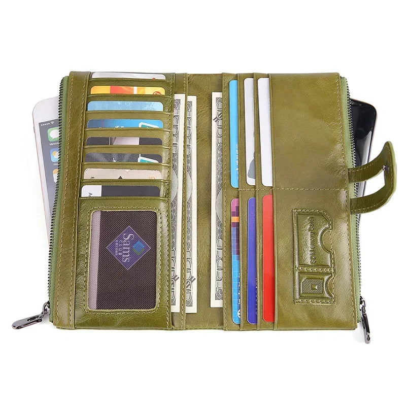 Genuine Wallets Fashion Long Leather Top Quality Card Holder Classic Female Purse Zipper Brand Wallet For Women