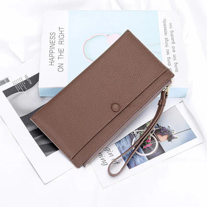 Genuine Women Zipper Ladies Clutch Purse Bag Brand Cow Leather Long Wallet Versatile Coin Pocket Cell Phone Bags