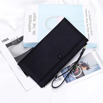 Genuine Women Zipper Ladies Clutch Purse Bag Brand Cow Leather Long Wallet Versatile Coin Pocket Cell Phone Bags