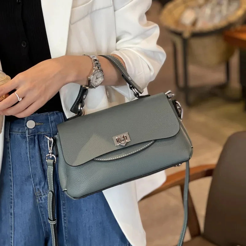 Genuine Women's Bags Fashion Ladies Casual Handbags Soft Cow Leather Versatile One Shoulder Messenger Bag High Quality