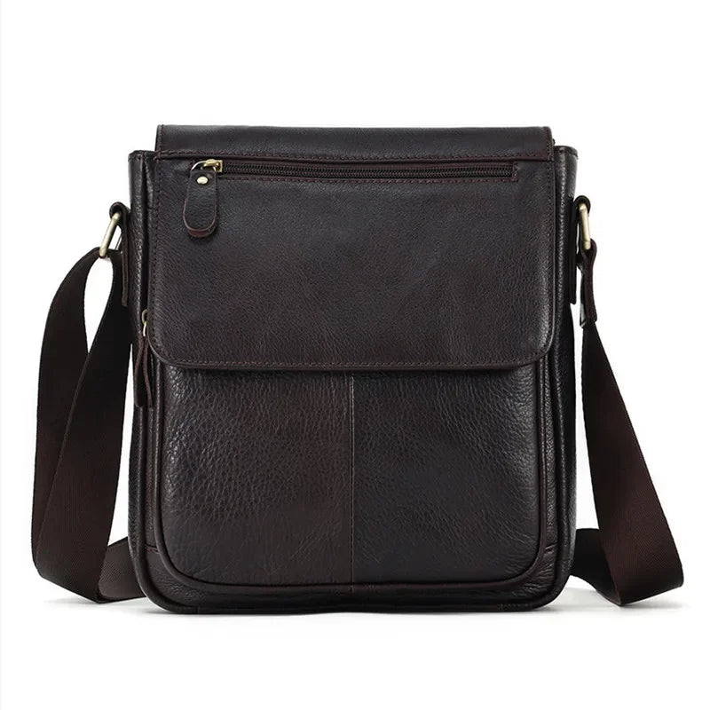 Genuine flap MEN'S shoulder vintage cow leather crossbody large capacity male messenger bag