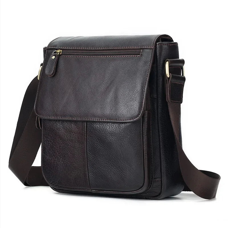 Genuine flap MEN'S shoulder vintage cow leather crossbody large capacity male messenger bag