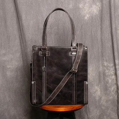 Genuine for Women 12 Inch Laptop Leather s Vintage Designer Tote Female Luxury Sling Bag Handbags