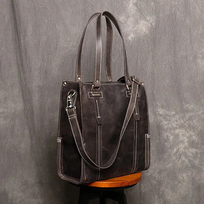 Genuine for Women 12 Inch Laptop Leather s Vintage Designer Tote Female Luxury Sling Bag Handbags