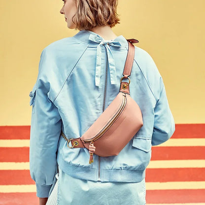 Genuine leather bag 2024 new cross body trendy women's bag versatile leather waist bag women's trendy Instagram