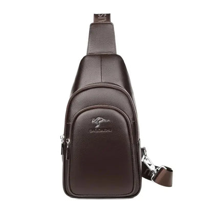Genuine leather business MEN'S chest fashion cowhide crossbody high quality shoulder large capacity sling bag