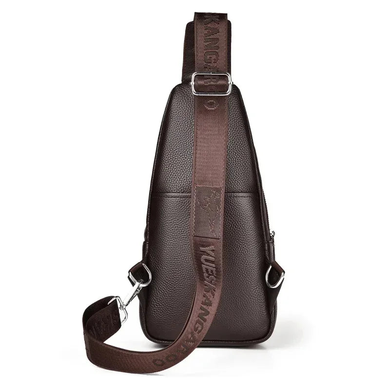 Genuine leather business MEN'S chest vintage cowhide male shoulder crossbody large capacity sling bag