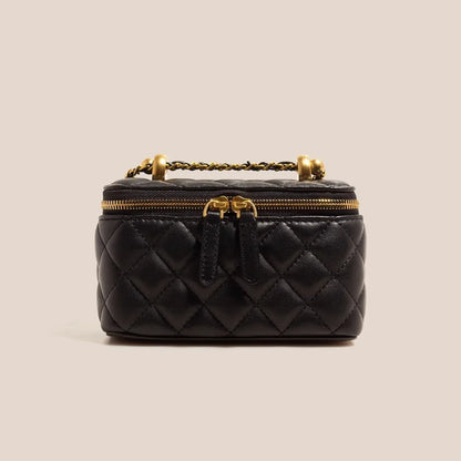Genuine leather chain women's bag sheepskin small fragrance box bag women's high-end cross-body lipstick small square bag