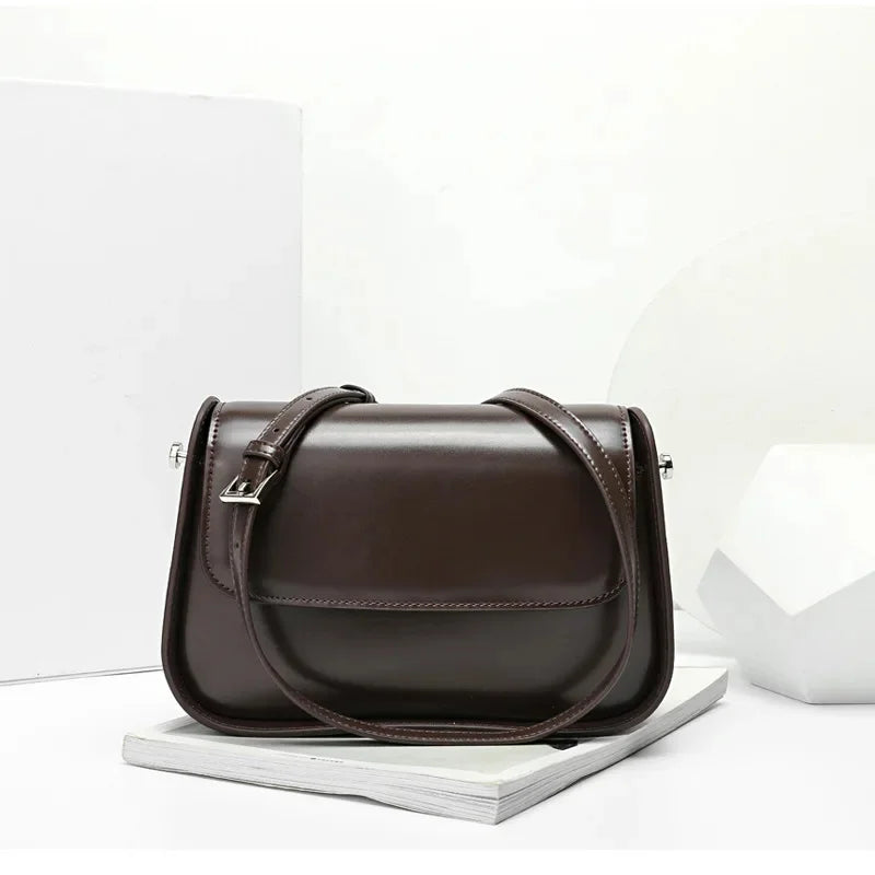 Genuine leather designer crossbody women's new popular retro versatile shoulder bag