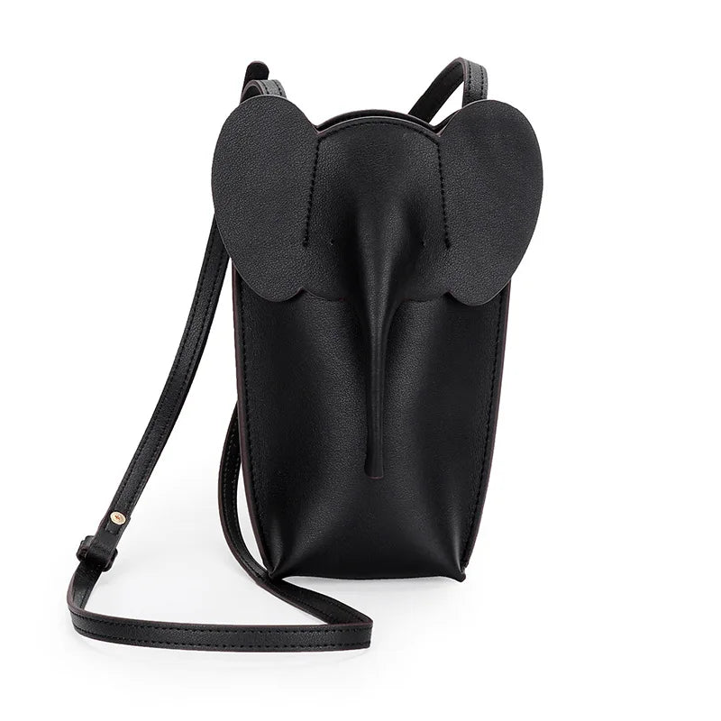 Genuine leather elephant phone bag mini bag 2023 new niche cowhide versatile crossbody bag