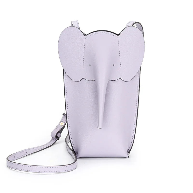 Genuine leather elephant phone bag mini bag 2023 new niche cowhide versatile crossbody bag