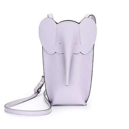 Genuine leather elephant phone bag mini bag 2023 new niche cowhide versatile crossbody bag