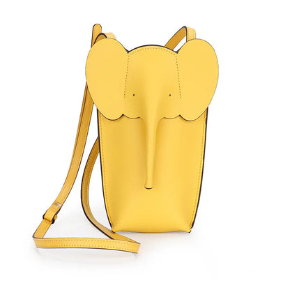 Genuine leather elephant phone bag mini bag 2023 new niche cowhide versatile crossbody bag