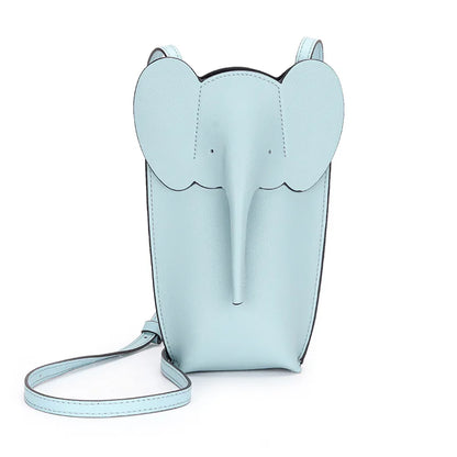 Genuine leather elephant phone bag mini bag 2023 new niche cowhide versatile crossbody bag