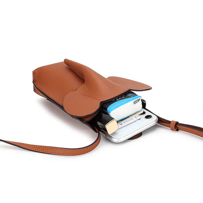 Genuine leather elephant phone bag mini bag 2023 new niche cowhide versatile crossbody bag