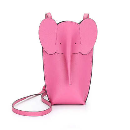 Genuine leather elephant phone bag mini bag 2023 new niche cowhide versatile crossbody bag