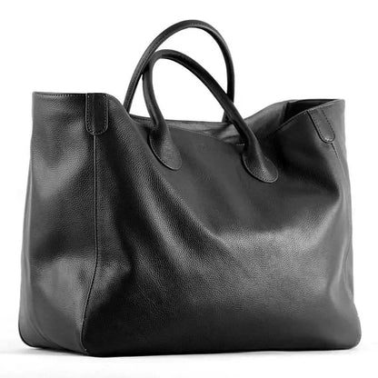 Genuine leather handbag Luxury cowhide casual handbag Thick natural leather bucket bag Large wallet Women's bag