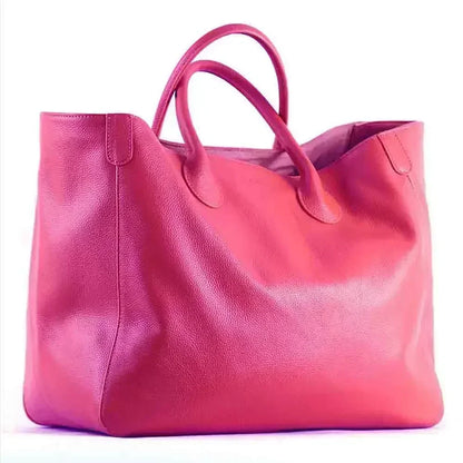 Genuine leather handbag Luxury cowhide casual handbag Thick natural leather bucket bag Large wallet Women's bag
