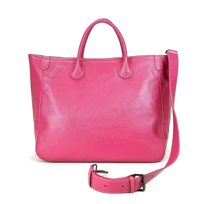 Genuine leather handbag Luxury cowhide casual handbag Thick natural leather bucket bag Large wallet Women's bag