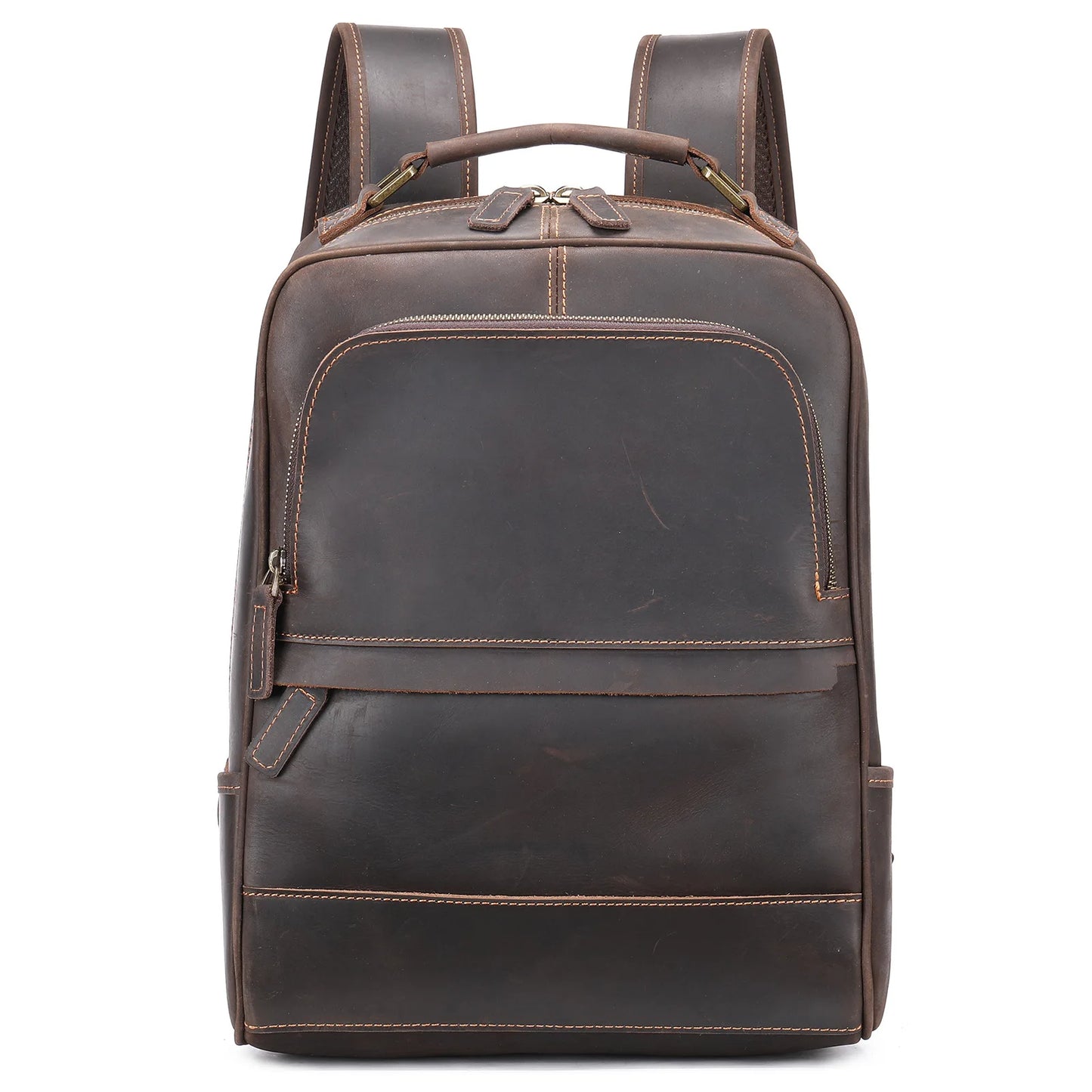 Genuine leather men's retro designer backpack Genuine leather men's backpack Large capacity cowhide travel bag for men