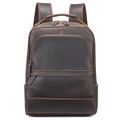 Genuine leather men's retro designer backpack Genuine leather men's backpack Large capacity cowhide travel bag for men