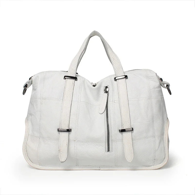 Genuine leather new large capacity hand fashionable one shoulder crossbody bag, women's bag
