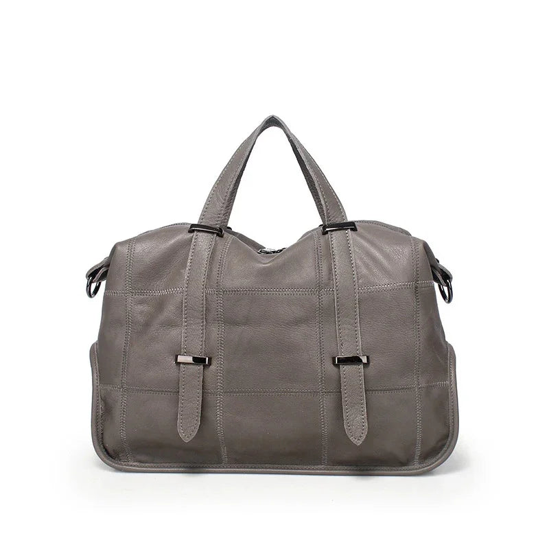 Genuine leather new large capacity hand fashionable one shoulder crossbody bag, women's bag